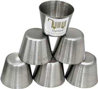 Dynore (Pack of 6) Steel Glass Set Shot Glass