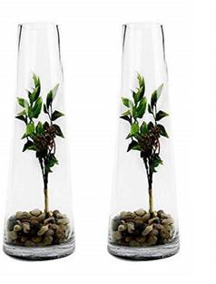 Decorzone Beautiful Conical Cylinder shape Pot Vase for flowers and plants Plant Container Set