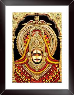 Shyam Baba Khatu Shyam Ji Wall Poster With framed For Home And office Décor Print on Special I-Very Paper (Size 13.5 Inch X 10.5 Inch, Framed) Multicolor Paper Print