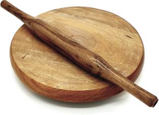 Maskey (Size: 11 inches) Original Sheesham Wooden Chakla Belan / Rolling Board / Roti Maker / Polpat for Home & Kitchen Rolling Pin & Board