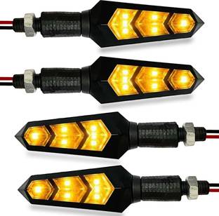 Autofledge Front, Rear, Side LED Indicator Light for Bajaj, Bullet, Datsun, Hero, Honda, KTM, Kawasaki, Royal Enfield, TVS, Universal For Bike, Yamaha 3 Series, 4 Series, 5 Series, 6 Series