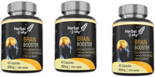 HerbalValley Brain Booster | With 6 Herbal Ingredients for Better Brain Function Pack of 3