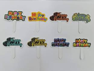 Royals (Happy Birthday Paper Tag 100pc) Cake Topper