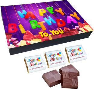 CHOCOINDIANART Lovely, Happy BirthDay, 12 Chocolate GiftS Box, Truffles