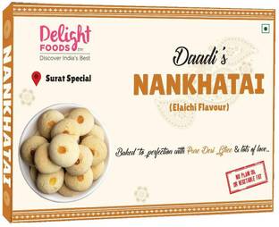 Delight Foods Daadi's Nankhatai |Biscuit | Cookie| Pure Desi Ghee | No Palm Oil | No Vegetable Fat | No Preservatives | Healthy Snack Cookies Biscuit