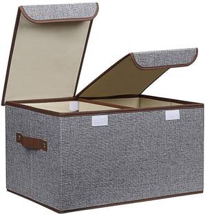 QUICK UNBOX Cloth Organizer Foldable Clothes Organizer with Lid and Handles Wardrobe Organizer Storage Bag Closet organizer Multipurpose Storage Box for Clothes,Books, Toys and Other supplies Clothes Organizer