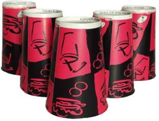 perky tale (Pack of 50) spotty red paper glass Glass Set Water/Juice Glass