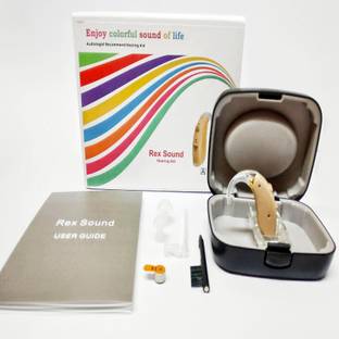 REX SOUND Digital Small 8 Channel Hearing Aids Machine With 6 German Battery, Mini Ear Machine ,Hearing Enhancer Ear Machine Sound Amplifier For All Age Group . BTE/D-11 BEHIND THE EAR Hearing Aid