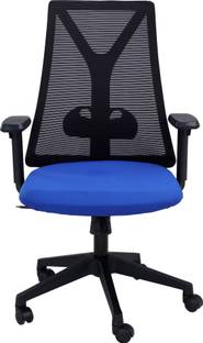 Designlever Orbit Mid Back chair in Blue color Mesh Office Adjustable Arm Chair