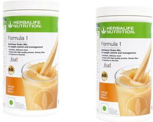 HERBALIFE Formula 1 Nutritional Shake Mix - Orange Cream Flavor For Weight Loss 2 PCS Plant-Based Protein