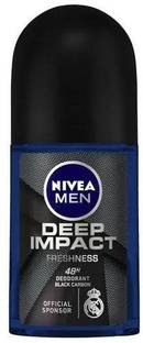 NIVEA Men Deodorant Roll On - Deep Impact Freshness, 48 h Anti Perspirant Freshness, 50 ml Deodorant Roll-on  -  For Men