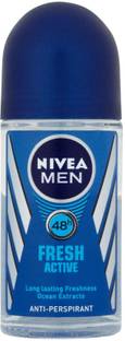 NIVEA MEN FRESH ACTIVE Anti Perspirant ROLL-ON Deodorant 48h Protection 50ml Deodorant Roll-on  -  For Men