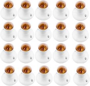 JELECTRICALS Delux Batten Holder Poly-carbonate, Holder For Bulb for Home, Office, School, etc Pack of 20 Brass Light Socket