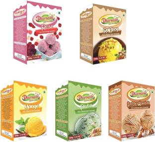 Dharmasut Rose + Rajbhog + Mango + Pista + ButterScotch Ice Cream Powder 500 g (Pack of 5) 500 g