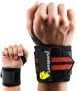 Leosportz Wrist Wraps (18" Premium Quality) for Powerlifting, Bodybuilding, Weight Lifting Wrist Support