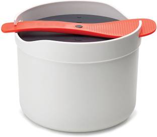 AVMART M-Cuisine Microwave Plastic Rice Cooker, Orange/Beige Plastic Steamer