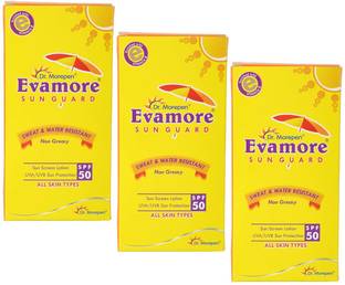 Dr. Morepen Sunscreen - SPF 50 PA++ Evamore Sun Guard SPF-50 PA++ 3x100ml (Pack of 3)