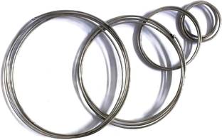 KHUSHA CREATIONS Round Shaped Steel Macrame Rings (Set Of 12)