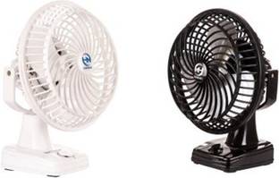 HM combo of Powerful High speed wall cum table fan (white and black) with 12 Months Warranty Anti Dust 225 mm Table Fan
