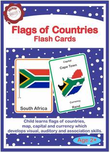 Meraki Babies Country Flags Flash Cards for Kids - Learning & Education - 32 Cards - 1 Year