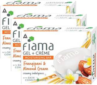 FIAMA Gel + Creme Moisturising Bar Frangipani & Almond Cream 60g (Set of 3)