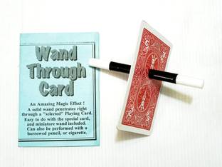 A SARKAR MAGIC WORLD MAGIC WAND THROUGH CARD MAGIC / CIGARETTE THROUGH CARD MAGIC 1 Magic Tricks