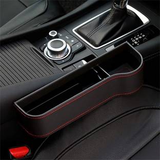 lukzer 1PC Car Seat Organizer with Bottle Holder Multipurpose Car Interior Storage Organizer Accessories Gap Filler Catch Caddy (Black/Only for Driver Side) Car Side Seat Catcher