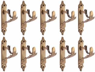 GLOXY Gold Rod Rail Bracket, Curtain Knobs, Curtain Hooks, Curtain Rods Metal