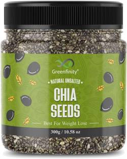 Greenfinity Chia Seeds 300g - Premium Raw Chia Seeds for Eating, Healthy Snack [Jar Pack]. Chia Seeds