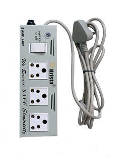 DKrista Power Extension Strip 3 Socket & 1 Switch 3 Core 2.2 Meters 16 Amp Surge Protector 16 A 1 Switch 3 Sockets Three Pin Plug