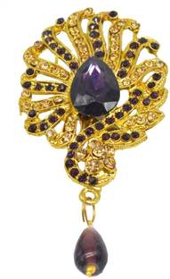 Shiv Jagdamba Charming Oval Shape flower Design Swarovski Crystal Lapel Pin Brooch