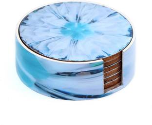 DULI Square Medium Density Fibreboard Coaster Set