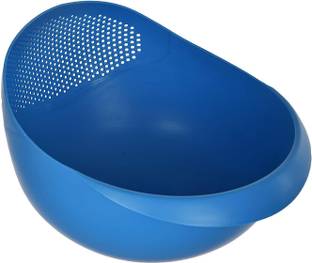 Cutting EDGE Strainer Colander, Fruit Basket, Pasta Strainer, Vegetable Strainer, Kitchen Sieve, Washing Bowl, Unbreakable, 1 x Small (Blue) Colander
