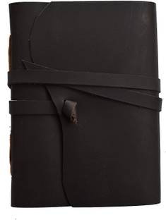 DI-KRAFT Bound Black Writing Notebook Diary Book of Shadows Blank Notebook Unlined Travel Sketchbook Office Poetry notebooks A5 Diary unruled 100 Pages