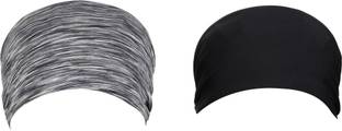 Bismaadh Reversible Non-Slip Moisture & Sweat Wicking Unisex Headband - Ideal for Yoga, Running, Badminton, Exercise, Gyming & All Sports Activity (Black & Space D.Grey) Head Band