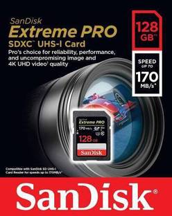 SanDisk SDSDXXY-128G-GN4IN Extreme Pro 128 GB SDXC Class 10 170 Mbps  Memory Card Compatible with Camera