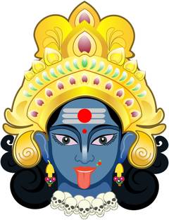 Creatick Studio 76 cm Animated Goddess Maa Kali wall sticker for navratra special Self Adhesive Sticker