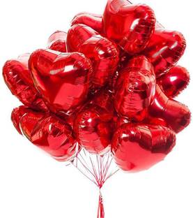 PARTY MIDLINKERZ Solid 8" Heart Balloons Foil Balloons for Party Decorations Party Supplies Balloon