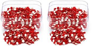 Veeva Beauty & Fashion Red Color Round Bindi for Ladies (2 Box) (Size 5) Forehead Red Bindis