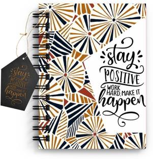 DI-KRAFT Quote printed A5 Notebook, 90 GSM, Unruled White 160 Pages (6*8 Inch), Spiral Wiro Binding Diary with Dangler & Desing Design A5 Diary Unruled 160 Pages