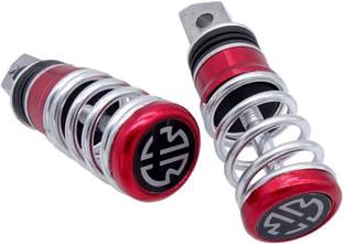 Autoladders Spring Style red Metal Motorcycle Footrest / Footpeg foot-rest-Red-1pair for Bike And Bullet and Scooty Foot Rest (Red) Foot Rest