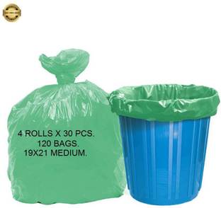 Vruta GREEN 19x21 pack of 4 ( 120 BAGS) Recyclable Garbage Bags. Medium 13 L Garbage Bag  Pack Of 120