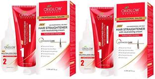 OXYGLOW HERBALS Oxyglow Herbal Hair Straightner Professional Salon Hair Straightener with NeutralisingCream 200ml Pack Of 2 Hair Straightener