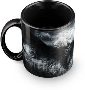 MUGKIN Batman Poster - Dc Comics Superhero Printed Black Ceramic Coffee Mug