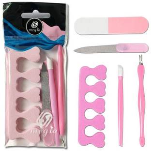 Ritzkart 5Pcs/Set Nail Art Kit Pedicure/ Manicure Files Toe Finger Separator Cuticle Fork Pusher Stick Dead Skin Remover Trimmer Manicure kit