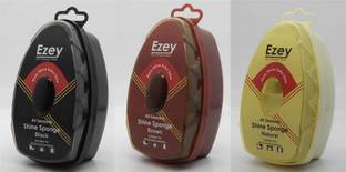 Ezey Shine Sponge (Black/Brown/Natural) Set of 3 Pcs Patent Leather, Leather, Synthetic Leather Shoe Cleaner