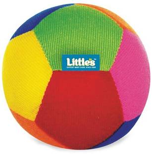 Little's Light Weight Stuffed Plush Soft Baby Play ball with Rattle Sound for Kids (Set of 12) Rattle