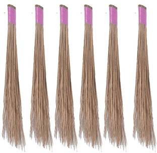 Reveknow Natural Coconut Broom Sticks for Floor Cleaning - coconut jharu - 6 pieces Grass Wet and Dry Broom