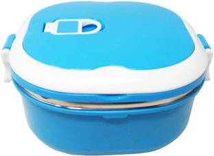 Parteet Stainless Steel Insulated 2 Grid Lunch Box with Spoon Size: 800Ml 1 Containers Lunch Box