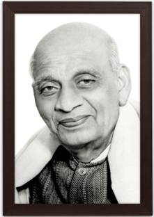 Braj Art Gallery Sardar Vallabhbhai Patel Photo Frame Digital Reprint 19.5 inch x 13.5 inch Painting